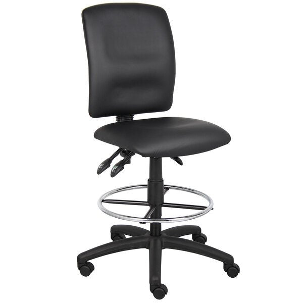 Boss LeatherPlus Multi - Function Drafting Stool, Black (B1645) - SchoolOutlet