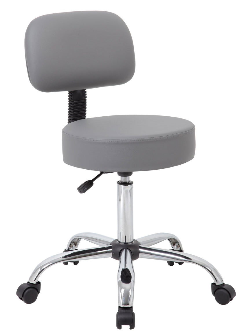 Boss Office Caressoft Medical Professional Adjustable Stool with Back (B245) - SchoolOutlet