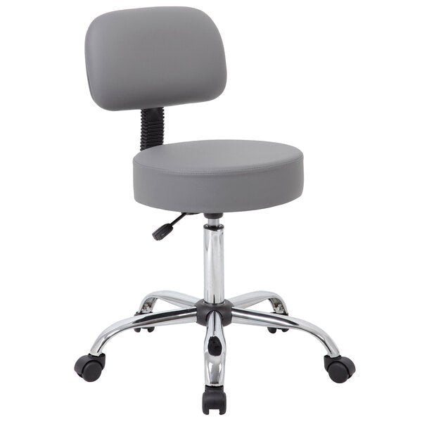 Boss Office Caressoft Medical Professional Adjustable Stool with Back (B245) - SchoolOutlet