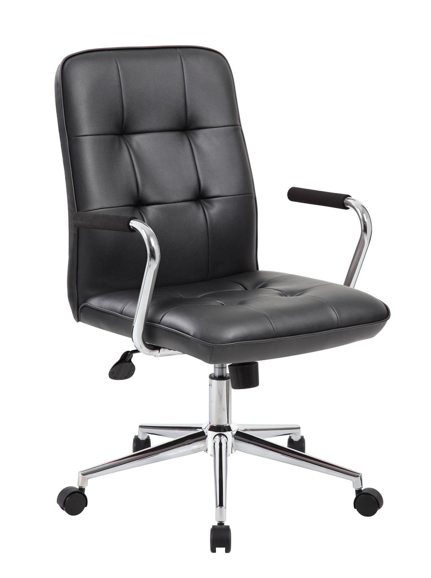 Boss Modern Office Chair with Chrome Arms, Black (B331) - SchoolOutlet