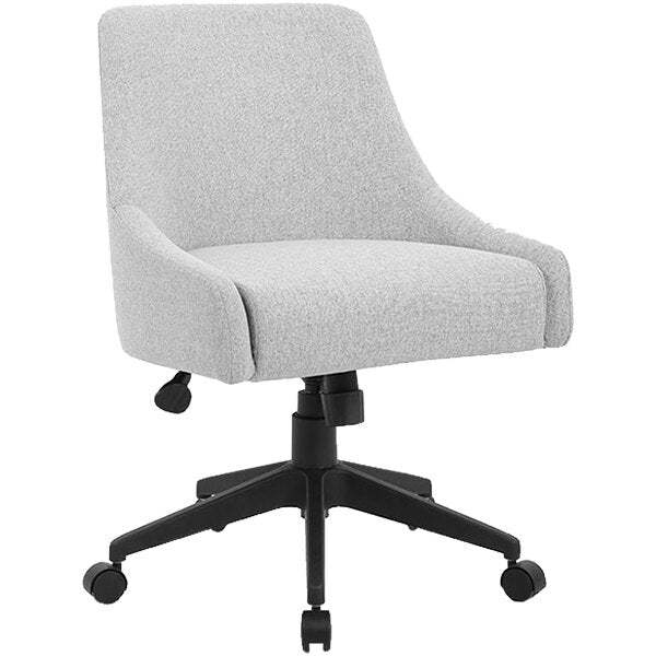 Boss Boyle Poly - Linen Weave Desk Chair with Casters, Grey (B576) - SchoolOutlet