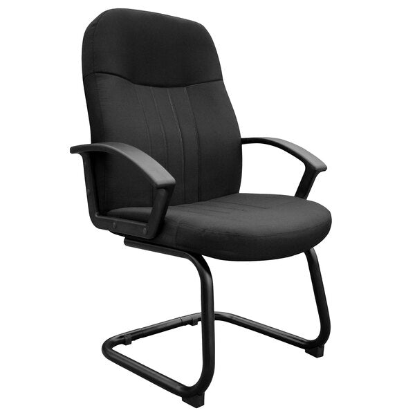 Boss Mid Back Fabric Guest Chair, Black (B8309) - SchoolOutlet