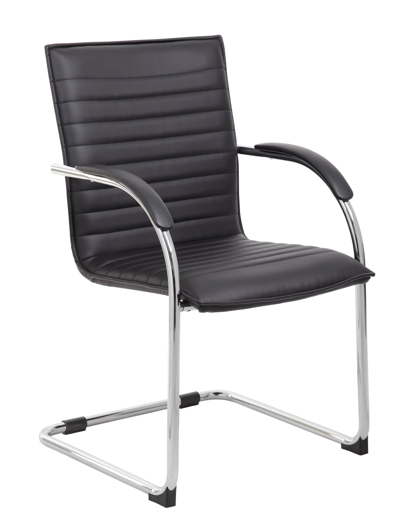 Boss Vinyl Ribbed Side Chair with Chrome Frame, 2 pack (B9536 - 2) - SchoolOutlet