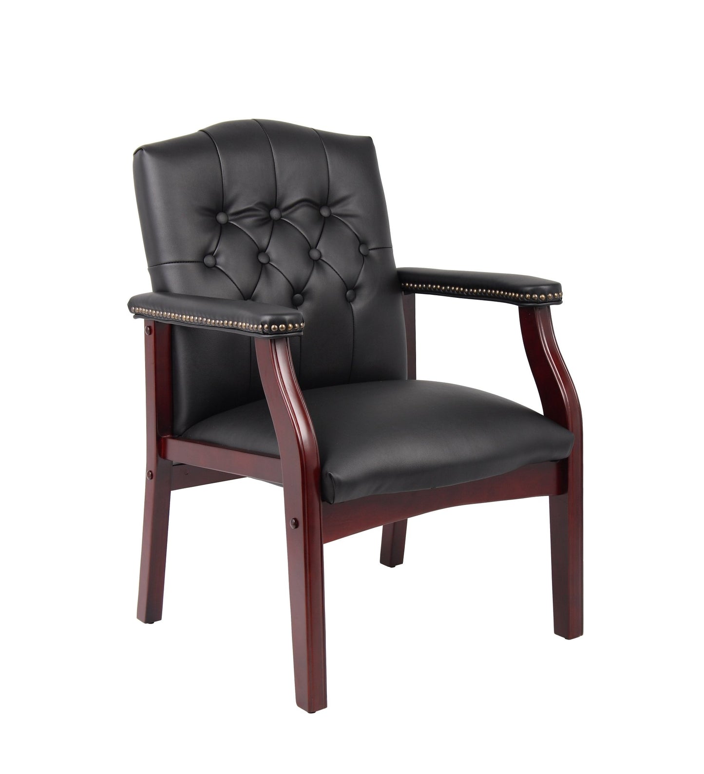 Boss Ivy League Caressoft Executive Guest Chair with Mahogany Finish (B959) - SchoolOutlet
