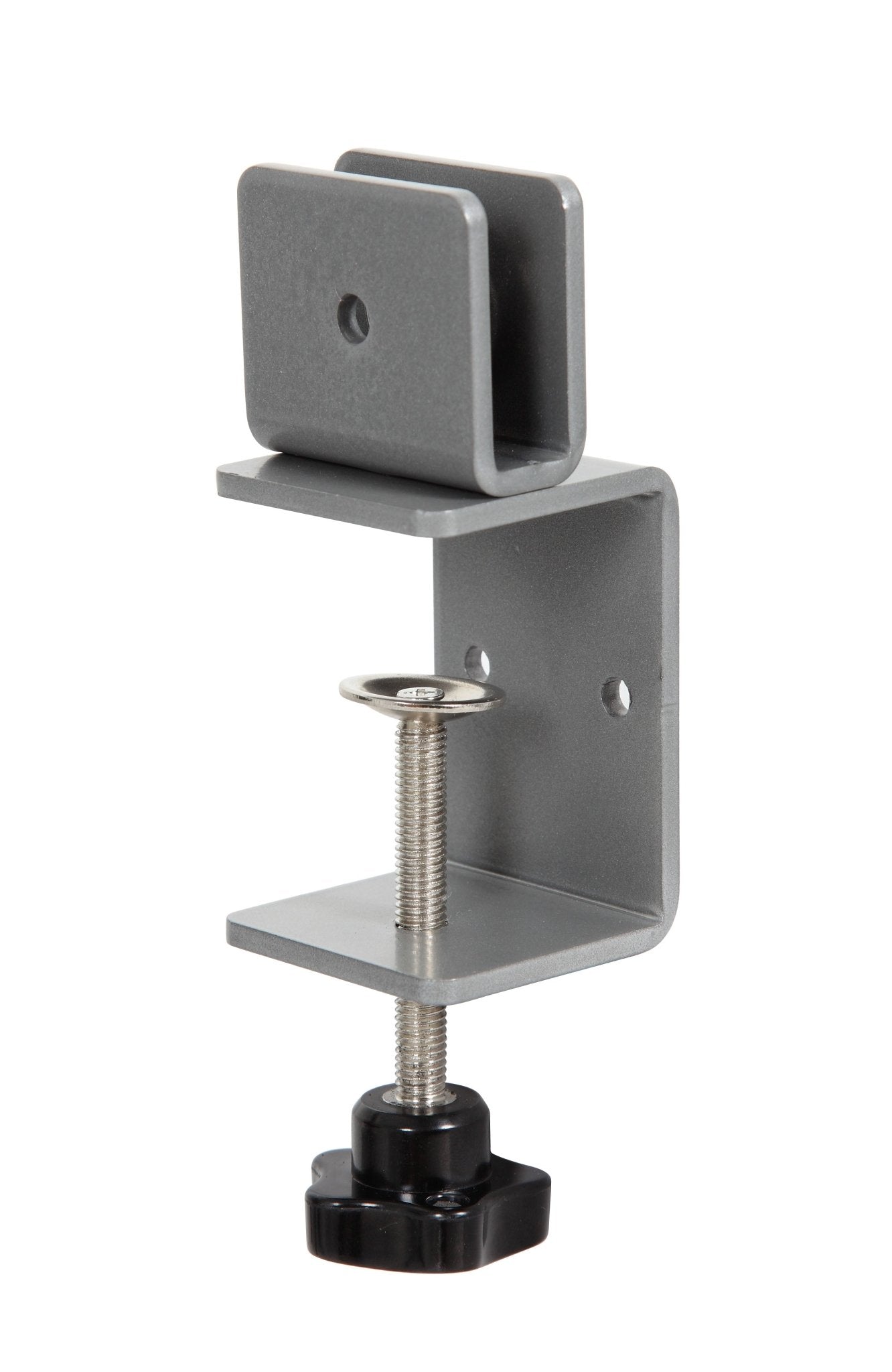 Boss Bracket/Hardware for Plexiglass Sneeze Guards - Side Mounting - 2/Set, Silver (NP02) - SchoolOutlet