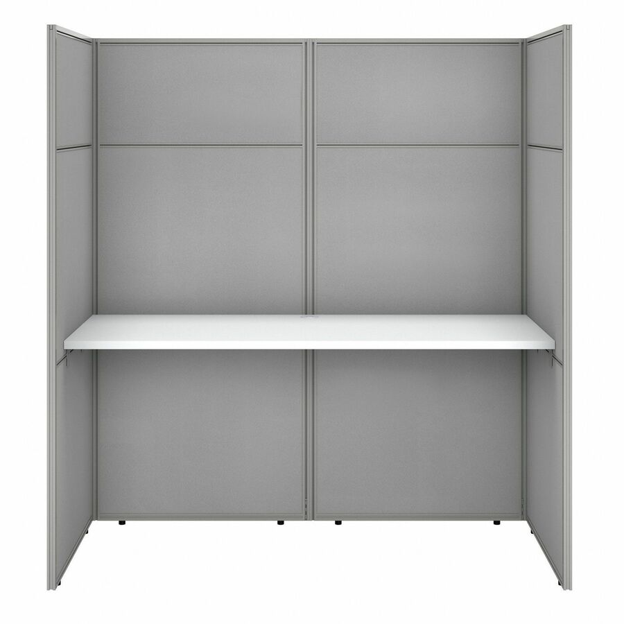 Bush Furniture 60"W Cubicle Desk Workstation with 66"H Closed Panels (EODH260WH03X) - SchoolOutlet