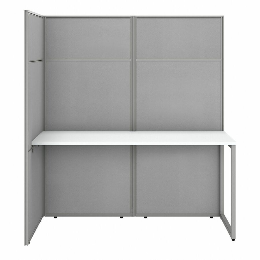 Bush Furniture 60"W 2 - Person Cubicle Desk Workstation with 66"H Panels (EODH460WH03X) - SchoolOutlet