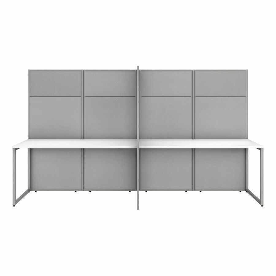 Bush Furniture 4 - Person Cubicle Desk Workstation with 66"H Panels (EODH660WH03X) - SchoolOutlet
