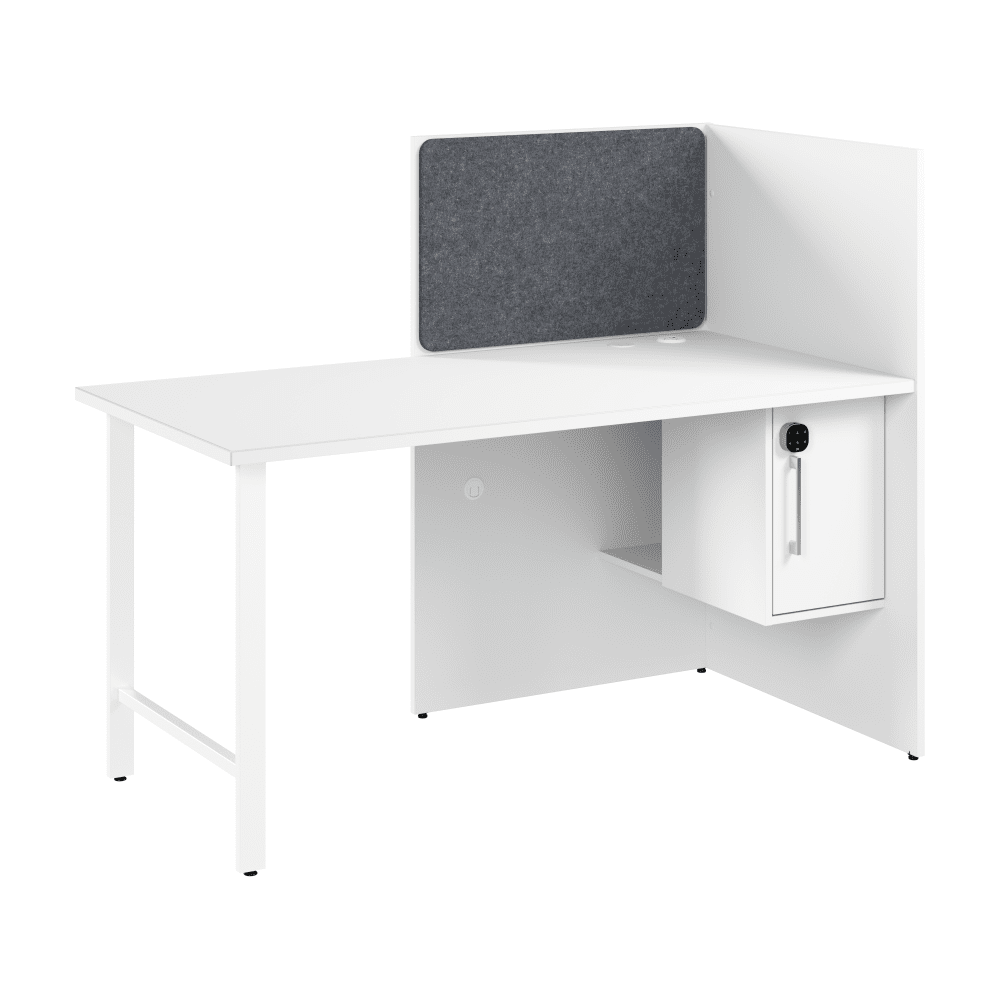 Bush Furniture 59"W x 30"D x 48H Cubicle Desk with Storage (HUCB260X) - SchoolOutlet