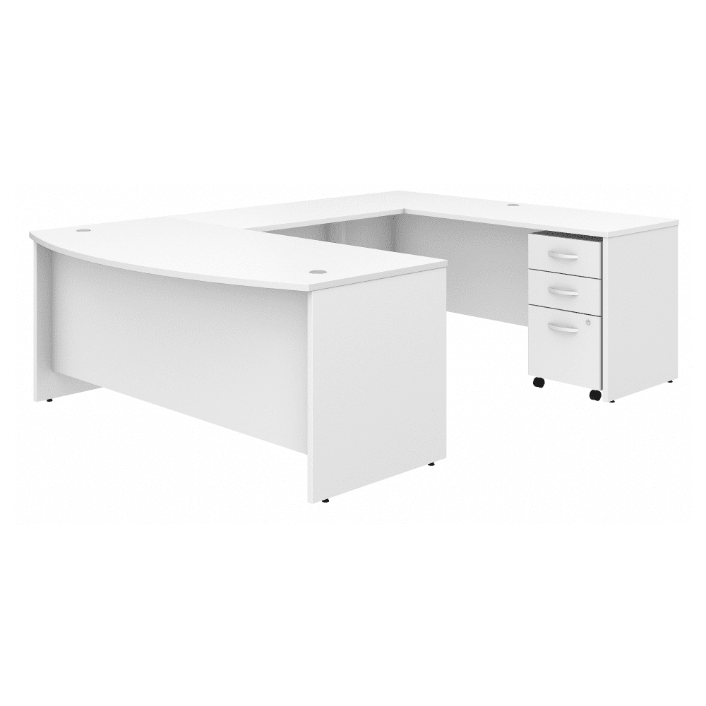 Bush Furniture Studio C Front U Station with 3 - Drawer Mobile Pedestal (STC004X) - SchoolOutlet