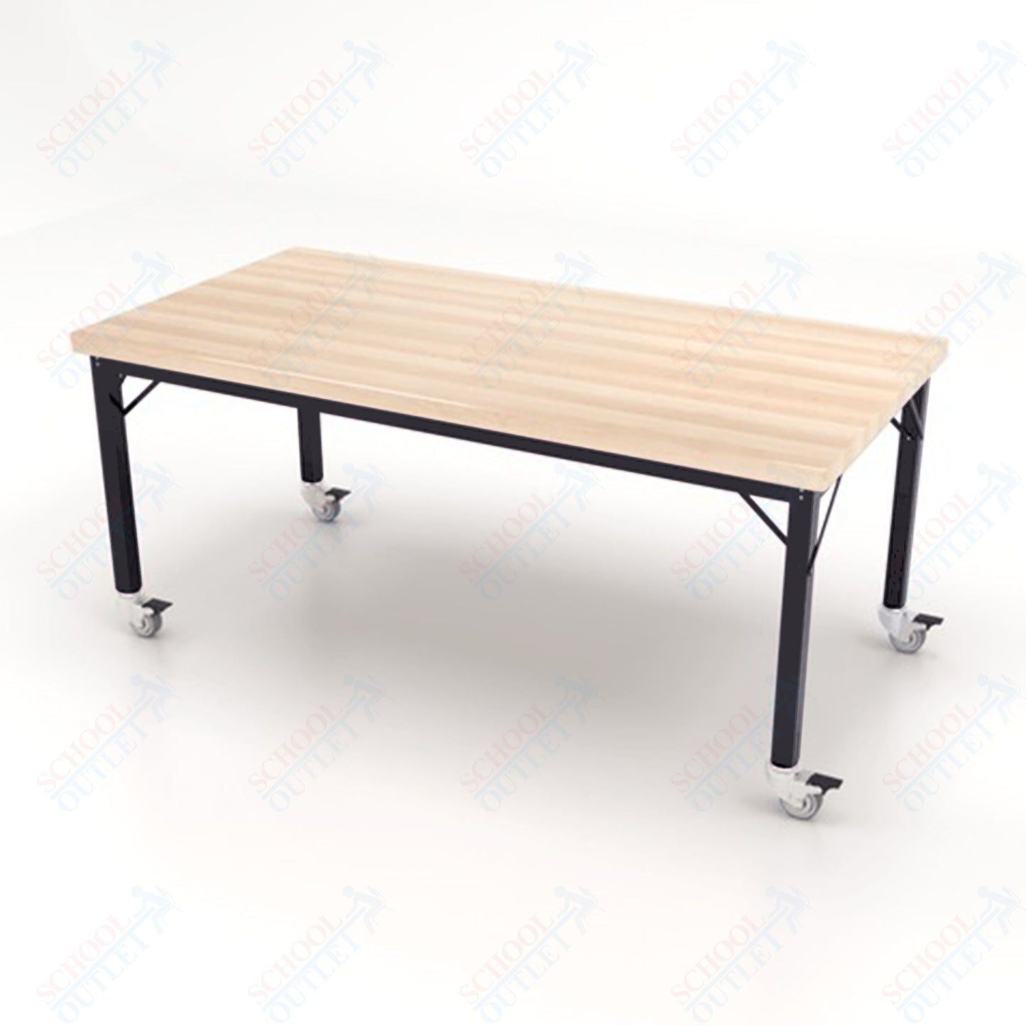 CEF Brainstorm Workbench 26" Height with Maple Butcher Block Top and Steel Frame for Kindergarten - 2nd Grade - SchoolOutlet