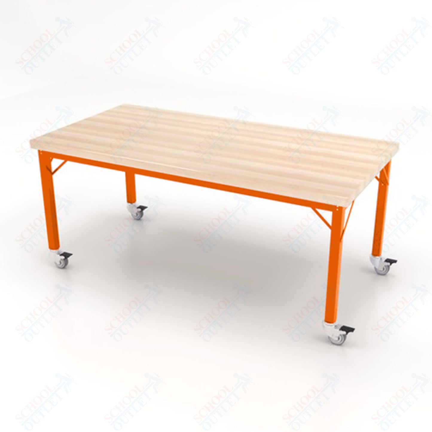 CEF Brainstorm Workbench 26" Height with Maple Butcher Block Top and Steel Frame for Kindergarten - 2nd Grade - SchoolOutlet