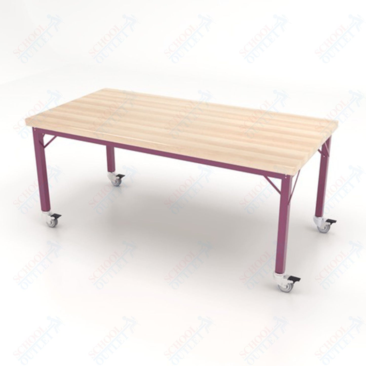 CEF Brainstorm Workbench 26" Height with Maple Butcher Block Top and Steel Frame for Kindergarten - 2nd Grade - SchoolOutlet
