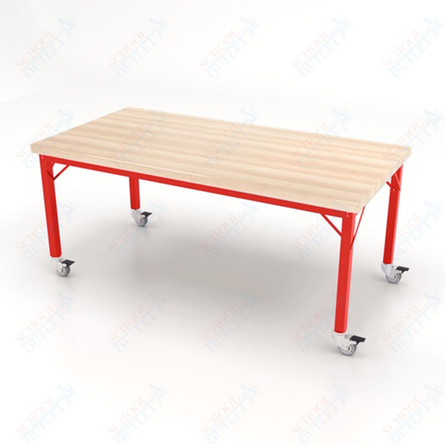 CEF Brainstorm Workbench 26" Height with Maple Butcher Block Top and Steel Frame for Kindergarten - 2nd Grade - SchoolOutlet