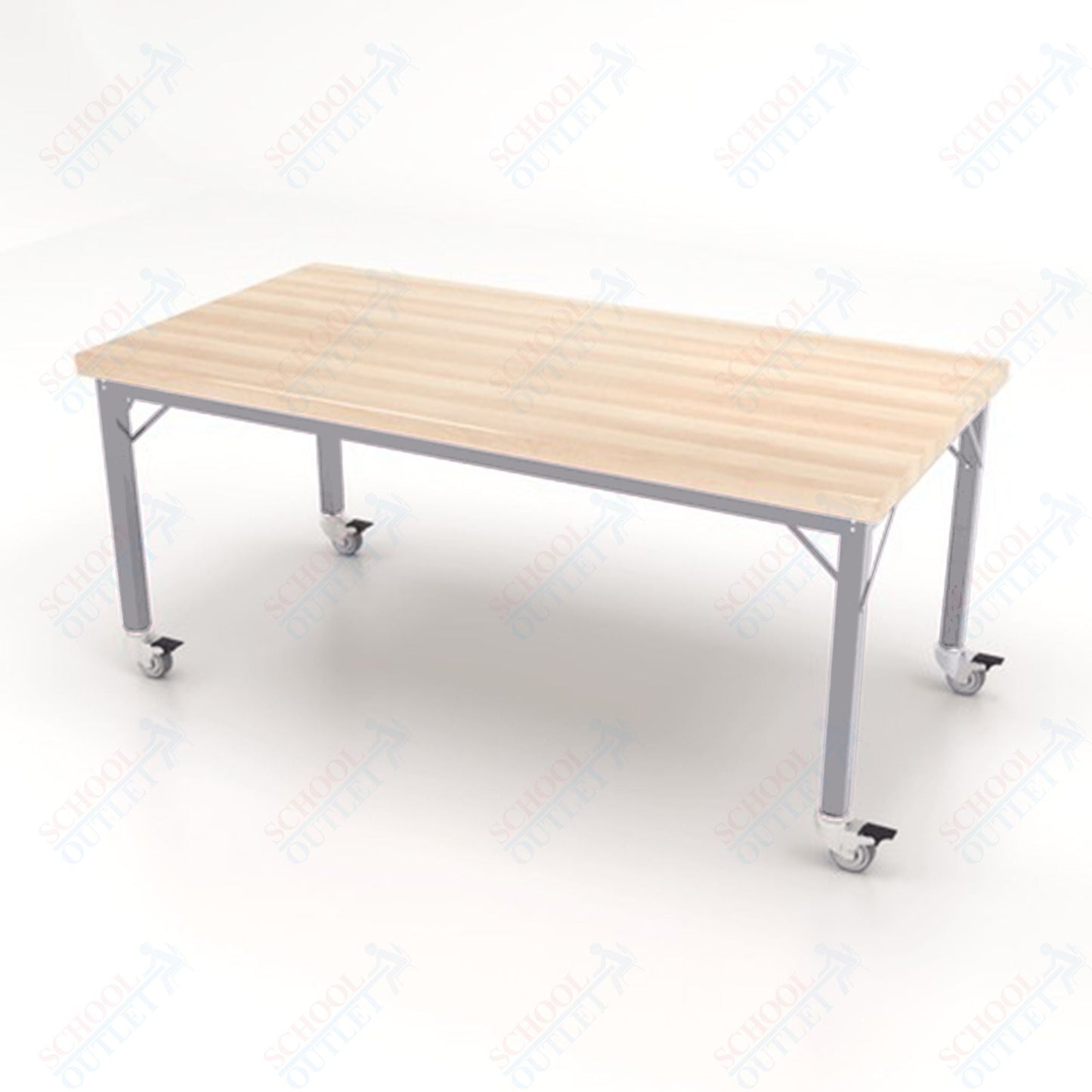 CEF Brainstorm Workbench 26" Height with Maple Butcher Block Top and Steel Frame for Kindergarten - 2nd Grade - SchoolOutlet