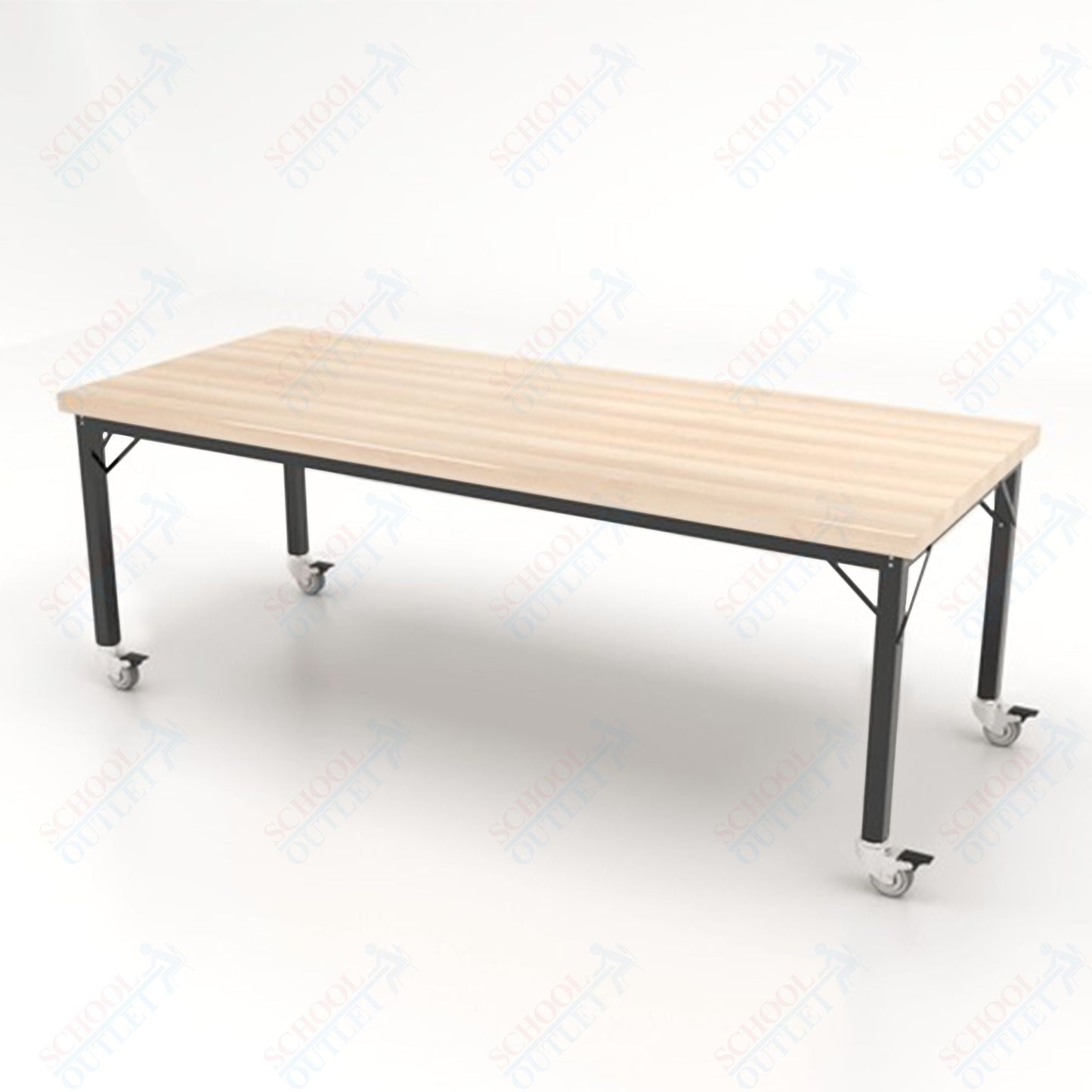 CEF Brainstorm Workbench 26" Height with Maple Butcher Block Top and Steel Frame for Kindergarten - 2nd Grade - SchoolOutlet