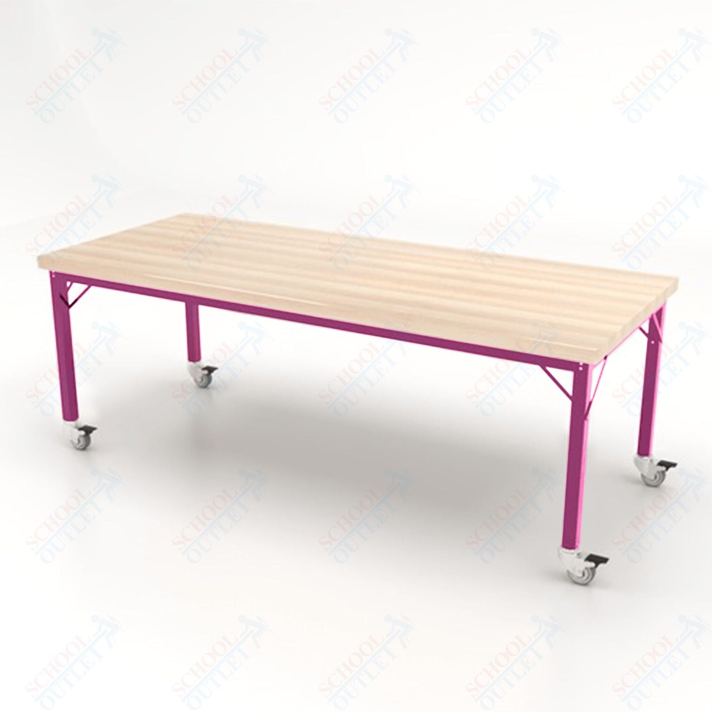 CEF Brainstorm Workbench 26" Height with Maple Butcher Block Top and Steel Frame for Kindergarten - 2nd Grade - SchoolOutlet