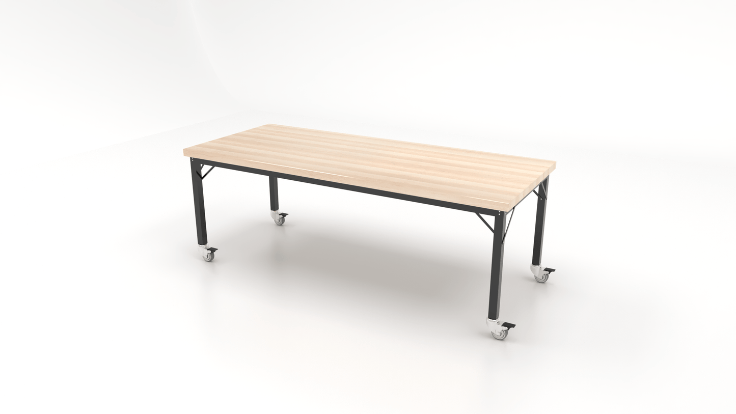 CEF Brainstorm Workbench 26" Height with Maple Butcher Block Top and Steel Frame for Kindergarten - 2nd Grade - SchoolOutlet