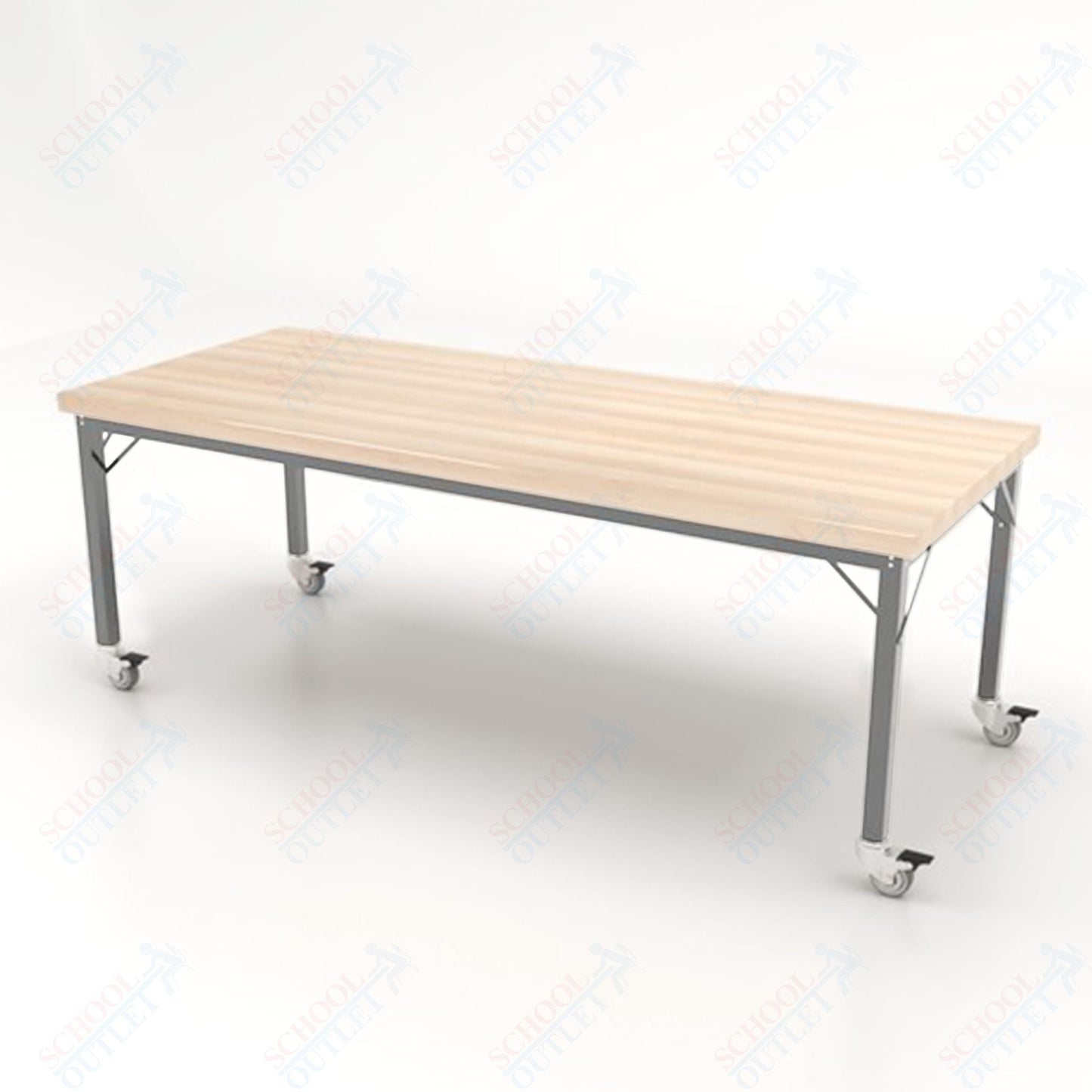 CEF Brainstorm Workbench 26" Height with Maple Butcher Block Top and Steel Frame for Kindergarten - 2nd Grade - SchoolOutlet