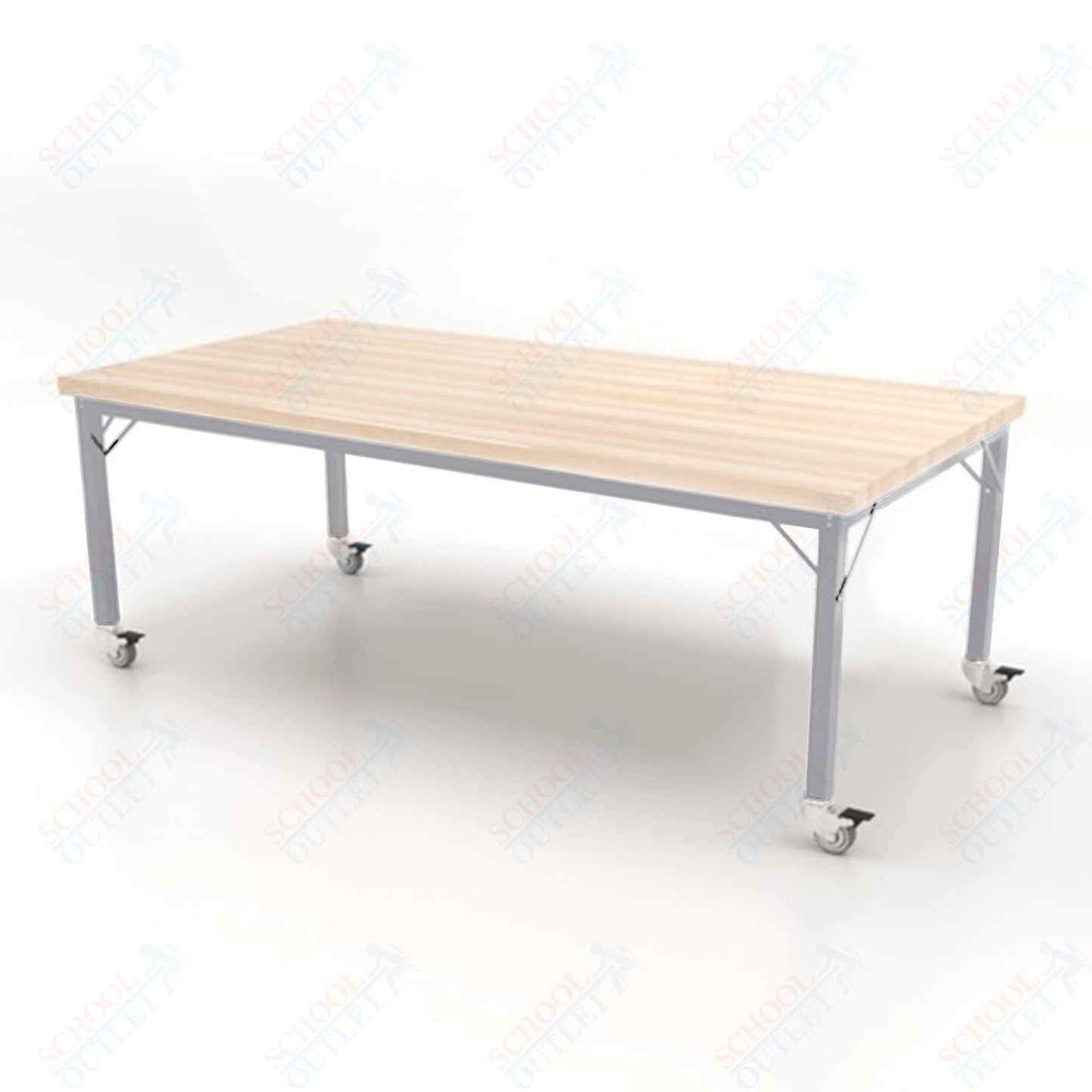 CEF Brainstorm Workbench 26" Height with Maple Butcher Block Top and Steel Frame for Kindergarten - 2nd Grade - SchoolOutlet