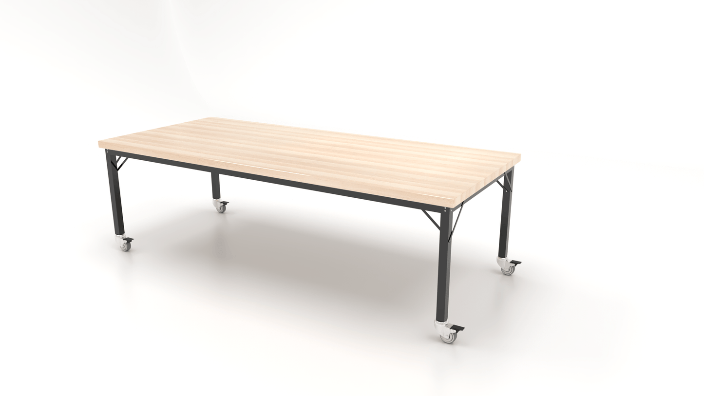 CEF Brainstorm Workbench 26" Height with Maple Butcher Block Top and Steel Frame for Kindergarten - 2nd Grade - SchoolOutlet