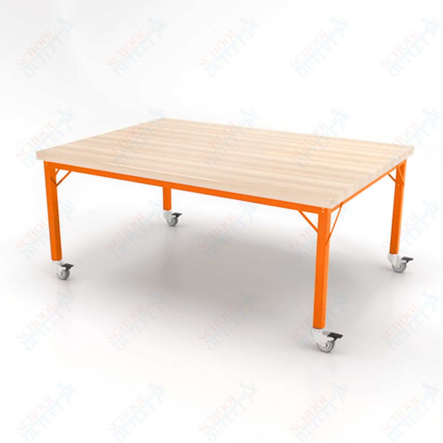 CEF Brainstorm Workbench 26" Height with Maple Butcher Block Top and Steel Frame for Kindergarten - 2nd Grade - SchoolOutlet