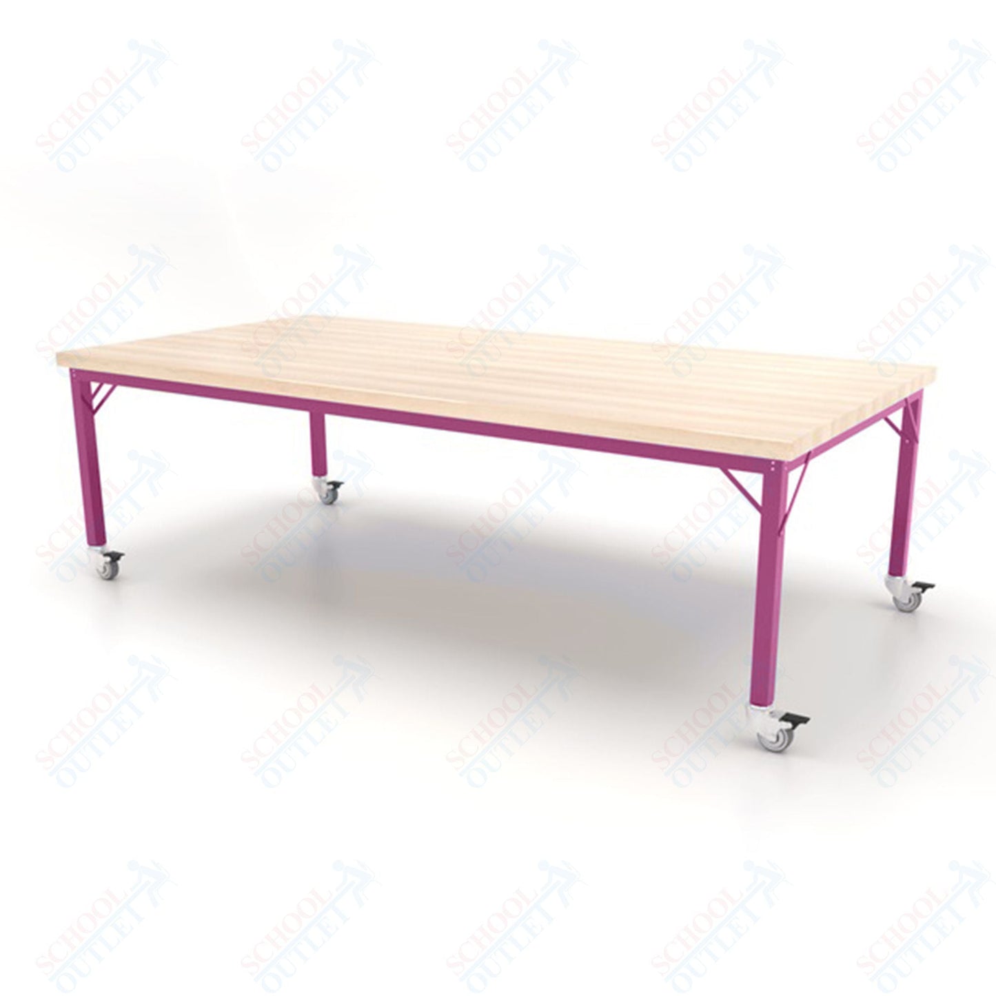 CEF Brainstorm Workbench 26" Height with Maple Butcher Block Top and Steel Frame for Kindergarten - 2nd Grade - SchoolOutlet