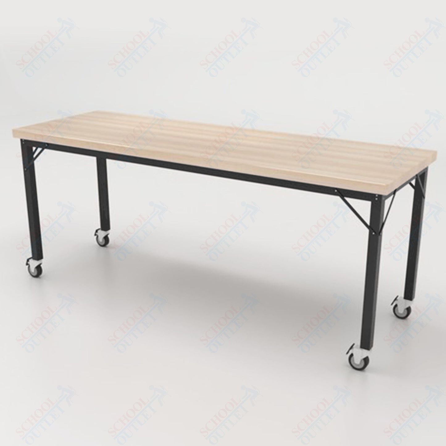 CEF Brainstorm Workbench 30" Height with Maple Butcher Block Top and Steel Frame for 3rd Grade and Up - SchoolOutlet