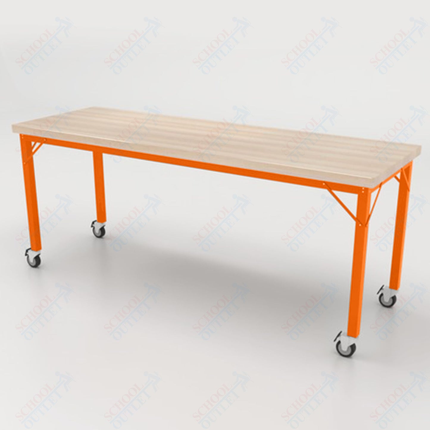 CEF Brainstorm Workbench 30" Height with Maple Butcher Block Top and Steel Frame for 3rd Grade and Up - SchoolOutlet