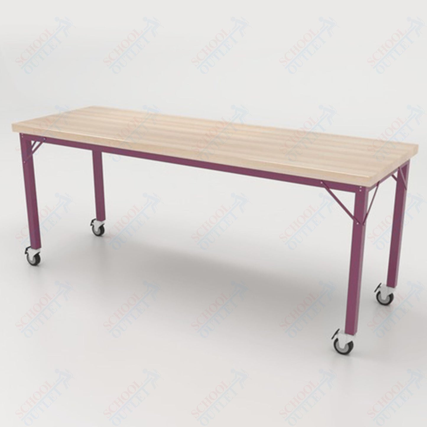 CEF Brainstorm Workbench 30" Height with Maple Butcher Block Top and Steel Frame for 3rd Grade and Up - SchoolOutlet