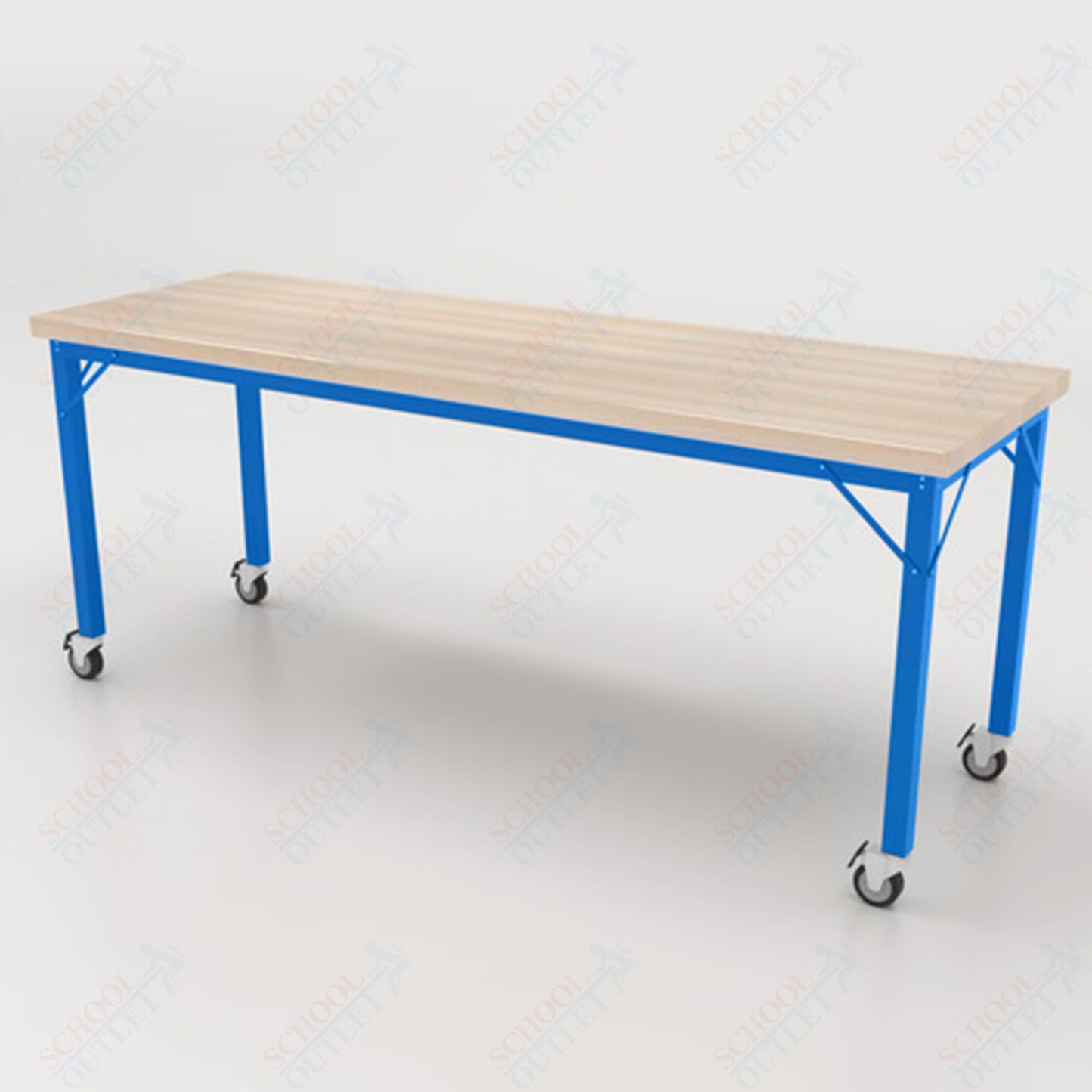 CEF Brainstorm Workbench 30" Height with Maple Butcher Block Top and Steel Frame for 3rd Grade and Up - SchoolOutlet