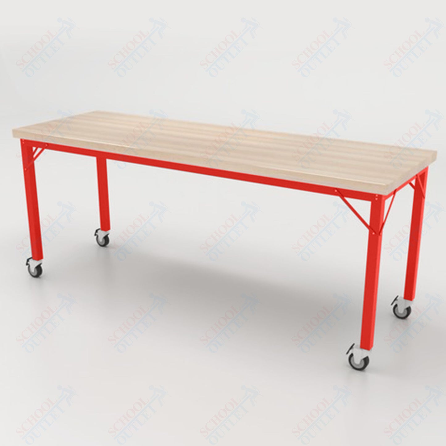 CEF Brainstorm Workbench 30" Height with Maple Butcher Block Top and Steel Frame for 3rd Grade and Up - SchoolOutlet