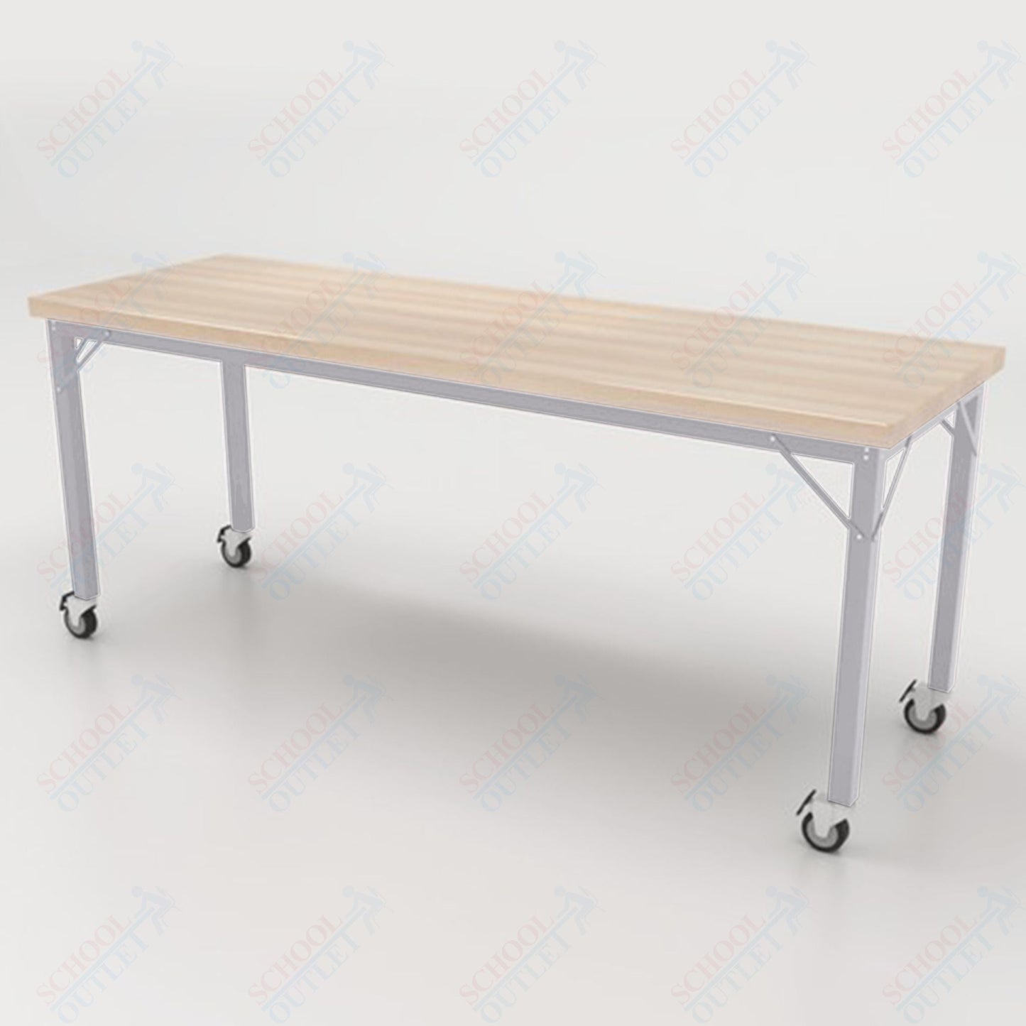 CEF Brainstorm Workbench 30" Height with Maple Butcher Block Top and Steel Frame for 3rd Grade and Up - SchoolOutlet