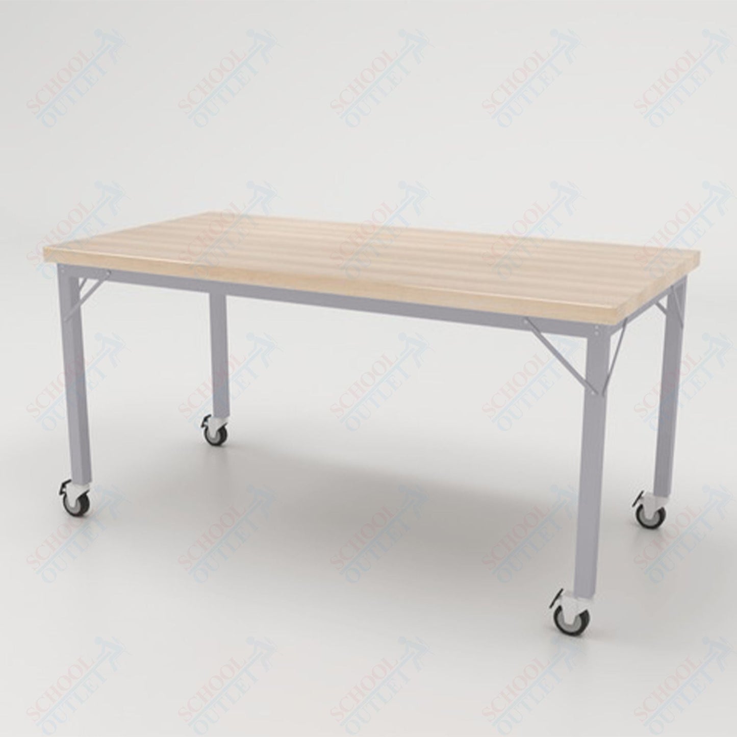 CEF Brainstorm Workbench 30" Height with Maple Butcher Block Top and Steel Frame for 3rd Grade and Up - SchoolOutlet