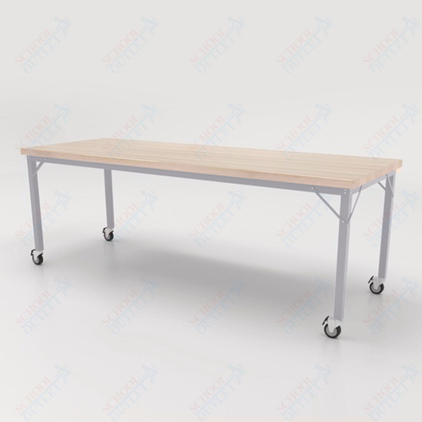 CEF Brainstorm Workbench 30" Height with Maple Butcher Block Top and Steel Frame for 3rd Grade and Up - SchoolOutlet