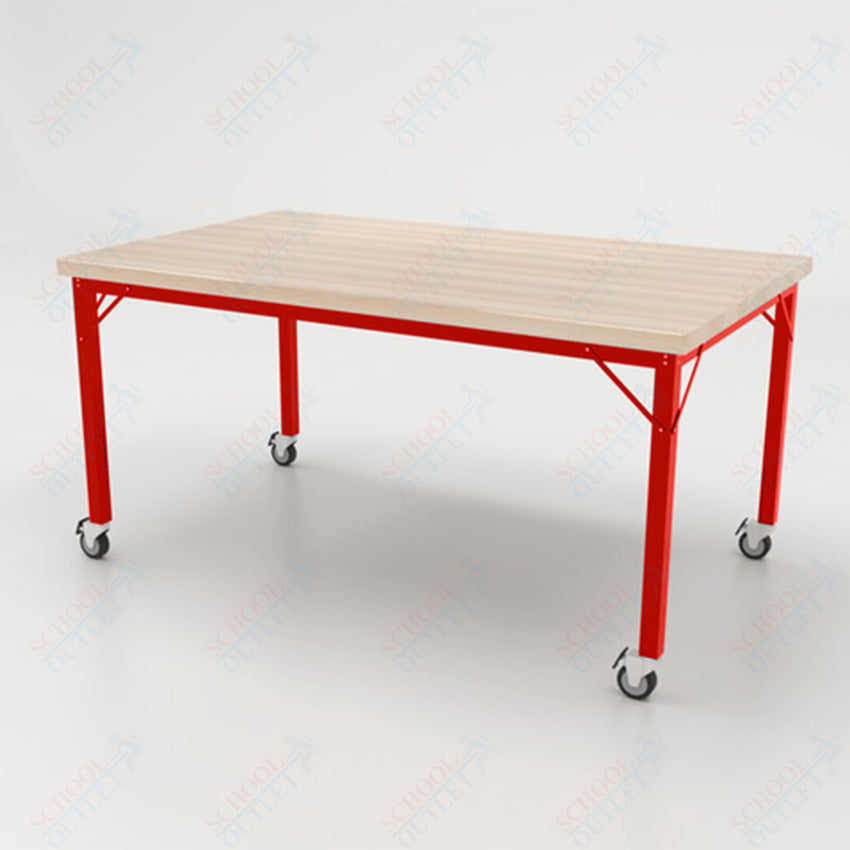 CEF Brainstorm Workbench 30" Height with Maple Butcher Block Top and Steel Frame for 3rd Grade and Up - SchoolOutlet
