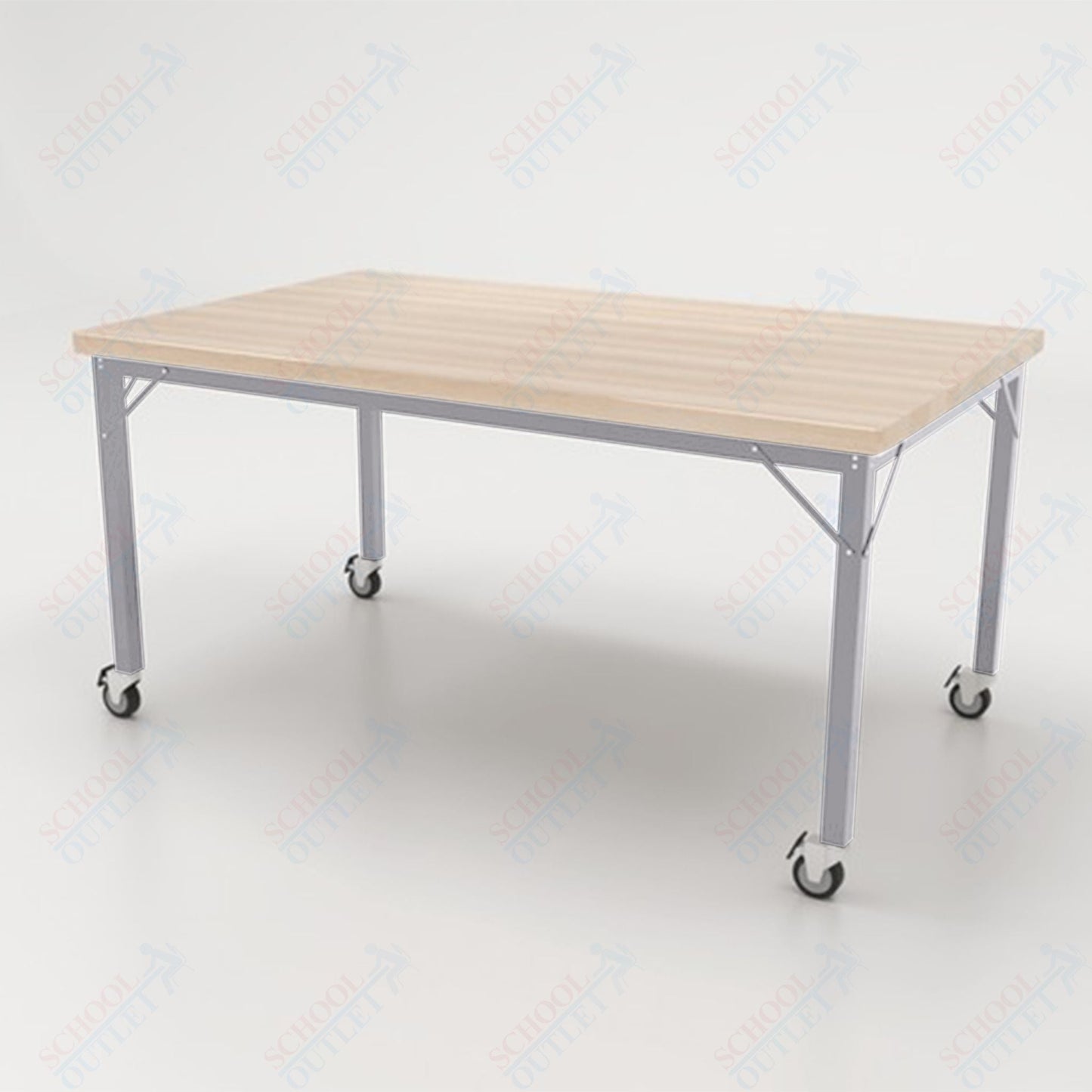 CEF Brainstorm Workbench 30" Height with Maple Butcher Block Top and Steel Frame for 3rd Grade and Up - SchoolOutlet