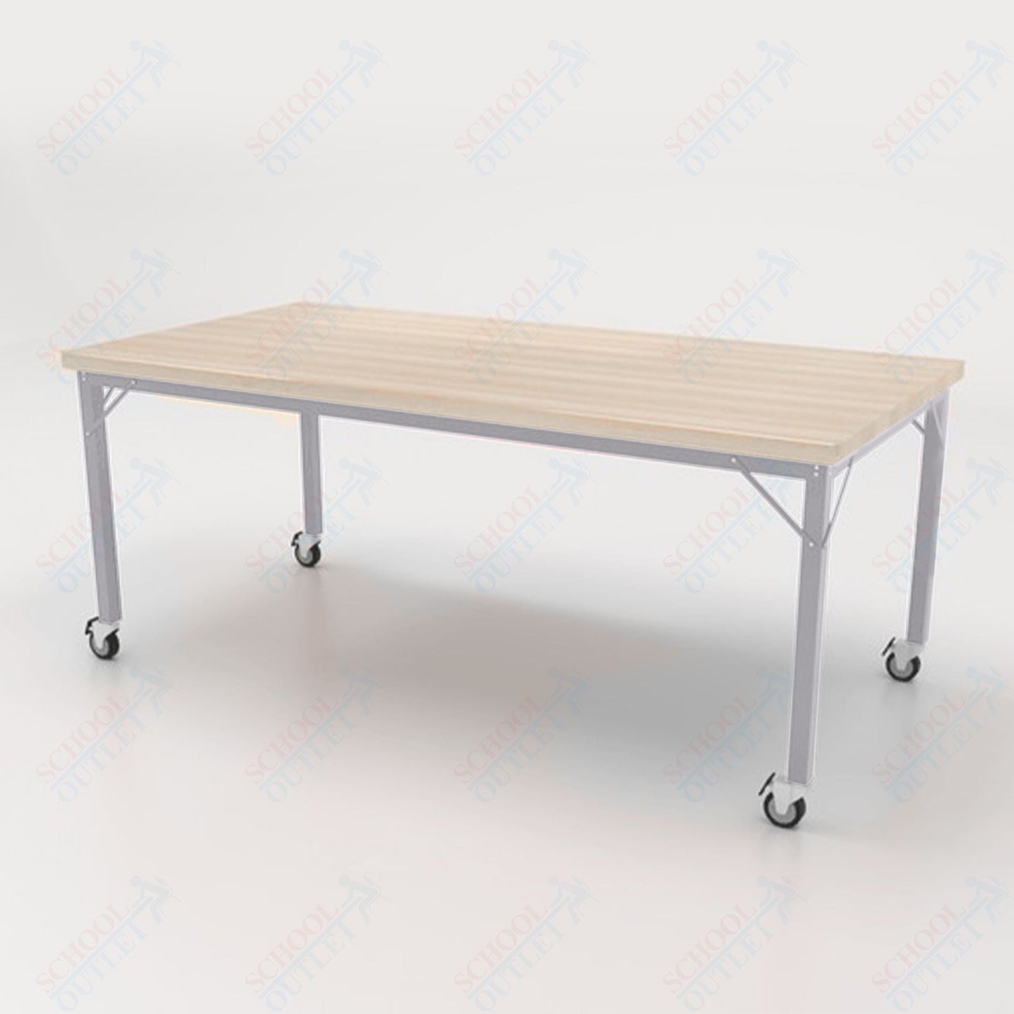 CEF Brainstorm Workbench 30" Height with Maple Butcher Block Top and Steel Frame for 3rd Grade and Up - SchoolOutlet