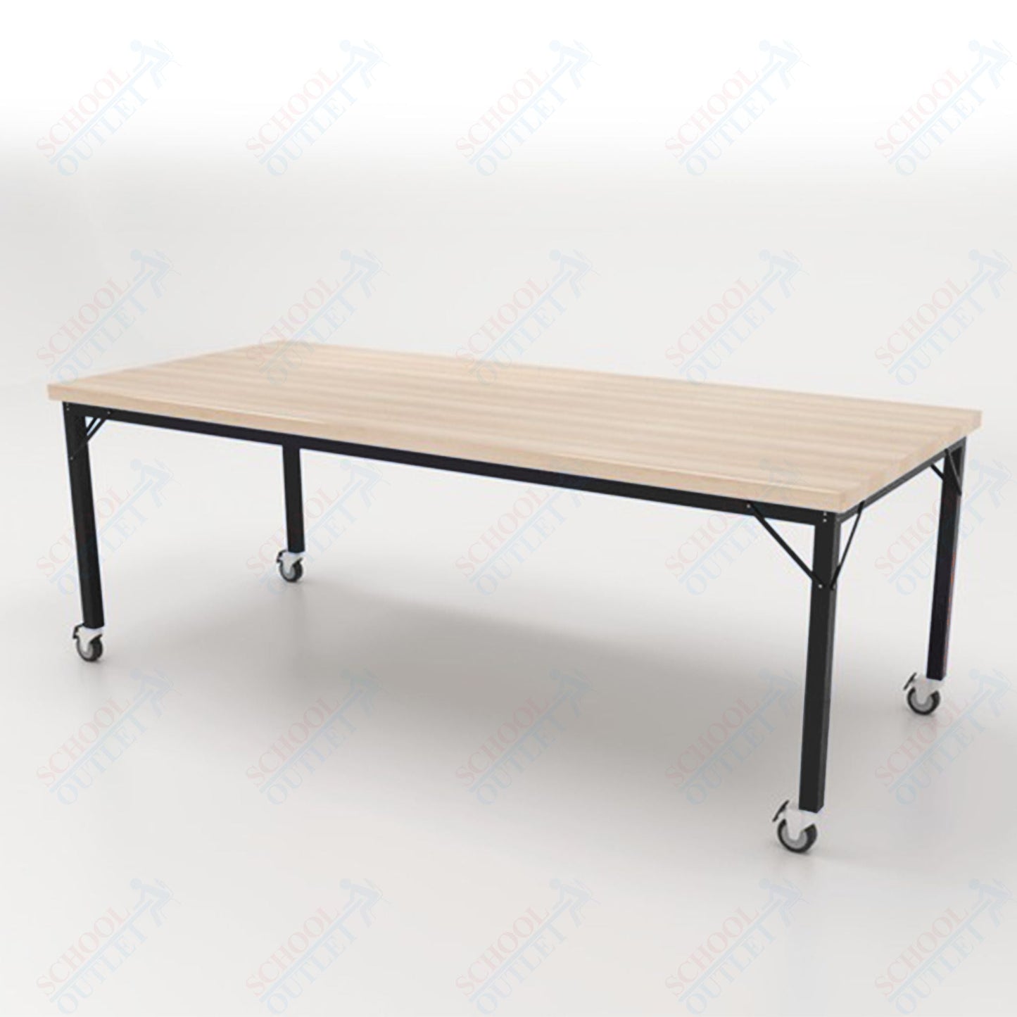 CEF Brainstorm Workbench 30" Height with Maple Butcher Block Top and Steel Frame for 3rd Grade and Up - SchoolOutlet