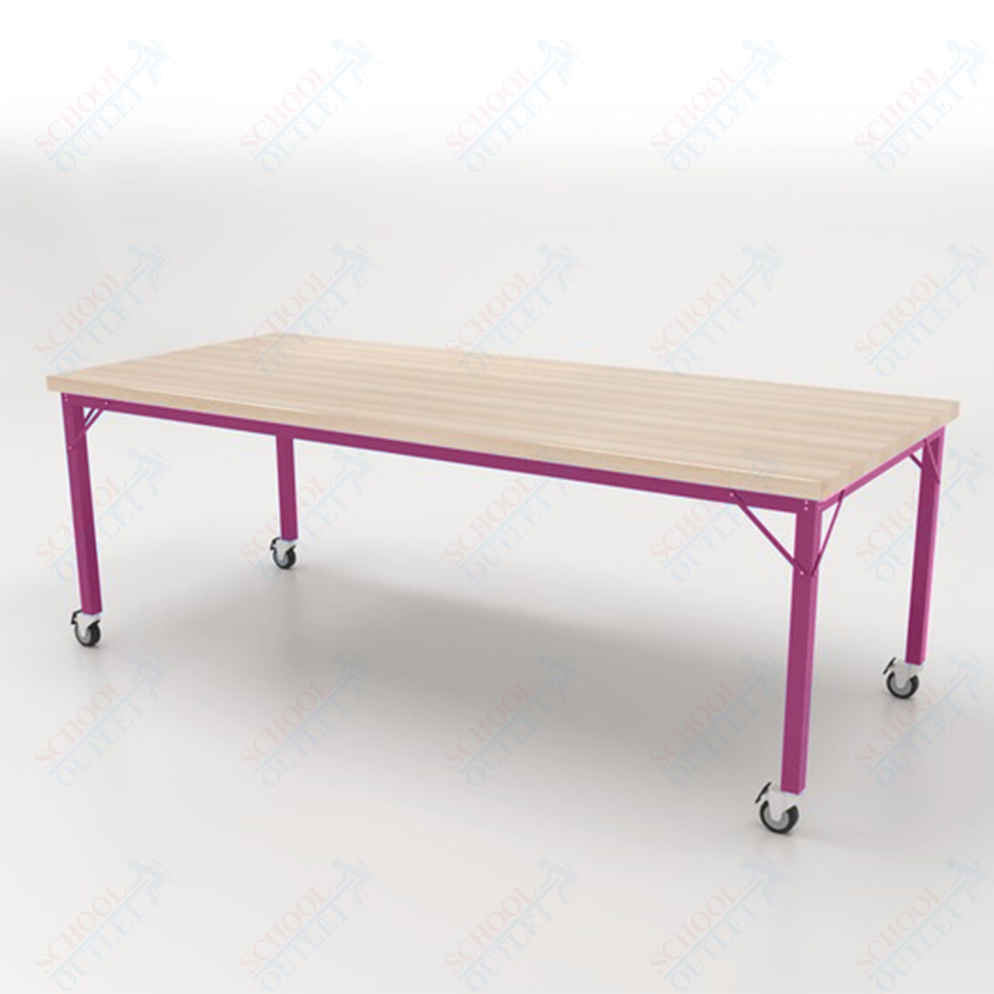 CEF Brainstorm Workbench 30" Height with Maple Butcher Block Top and Steel Frame for 3rd Grade and Up - SchoolOutlet