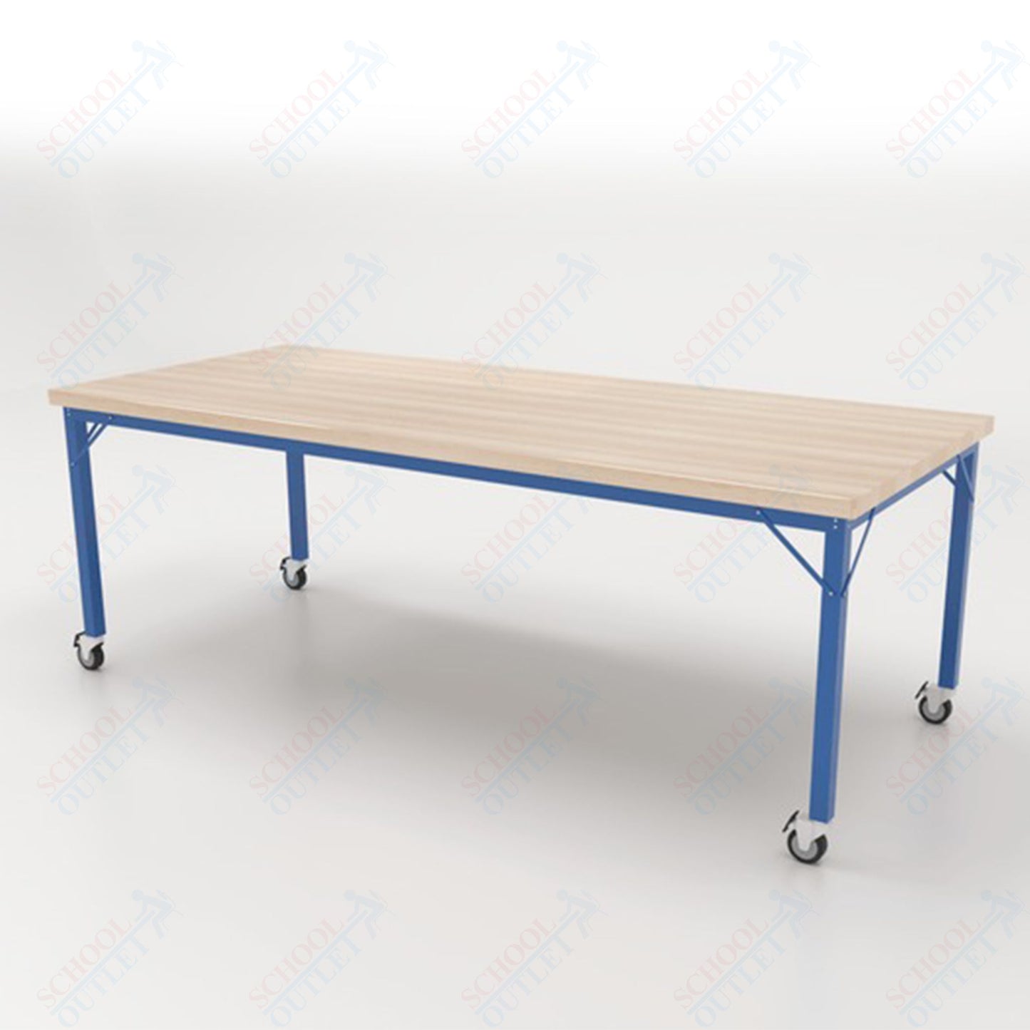 CEF Brainstorm Workbench 30" Height with Maple Butcher Block Top and Steel Frame for 3rd Grade and Up - SchoolOutlet