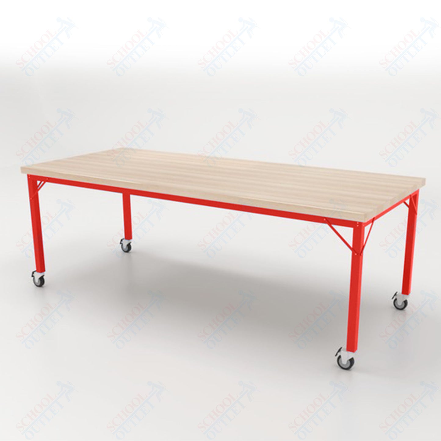 CEF Brainstorm Workbench 30" Height with Maple Butcher Block Top and Steel Frame for 3rd Grade and Up - SchoolOutlet