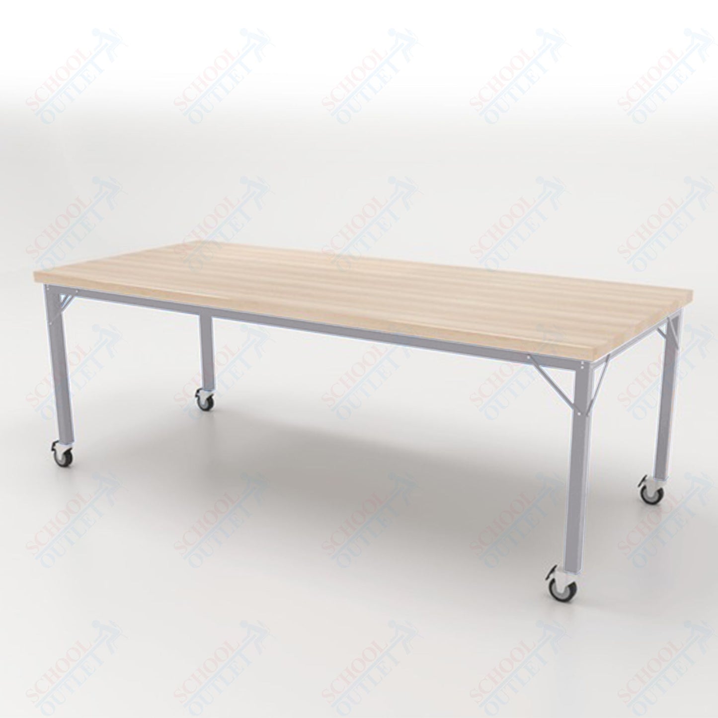 CEF Brainstorm Workbench 30" Height with Maple Butcher Block Top and Steel Frame for 3rd Grade and Up - SchoolOutlet