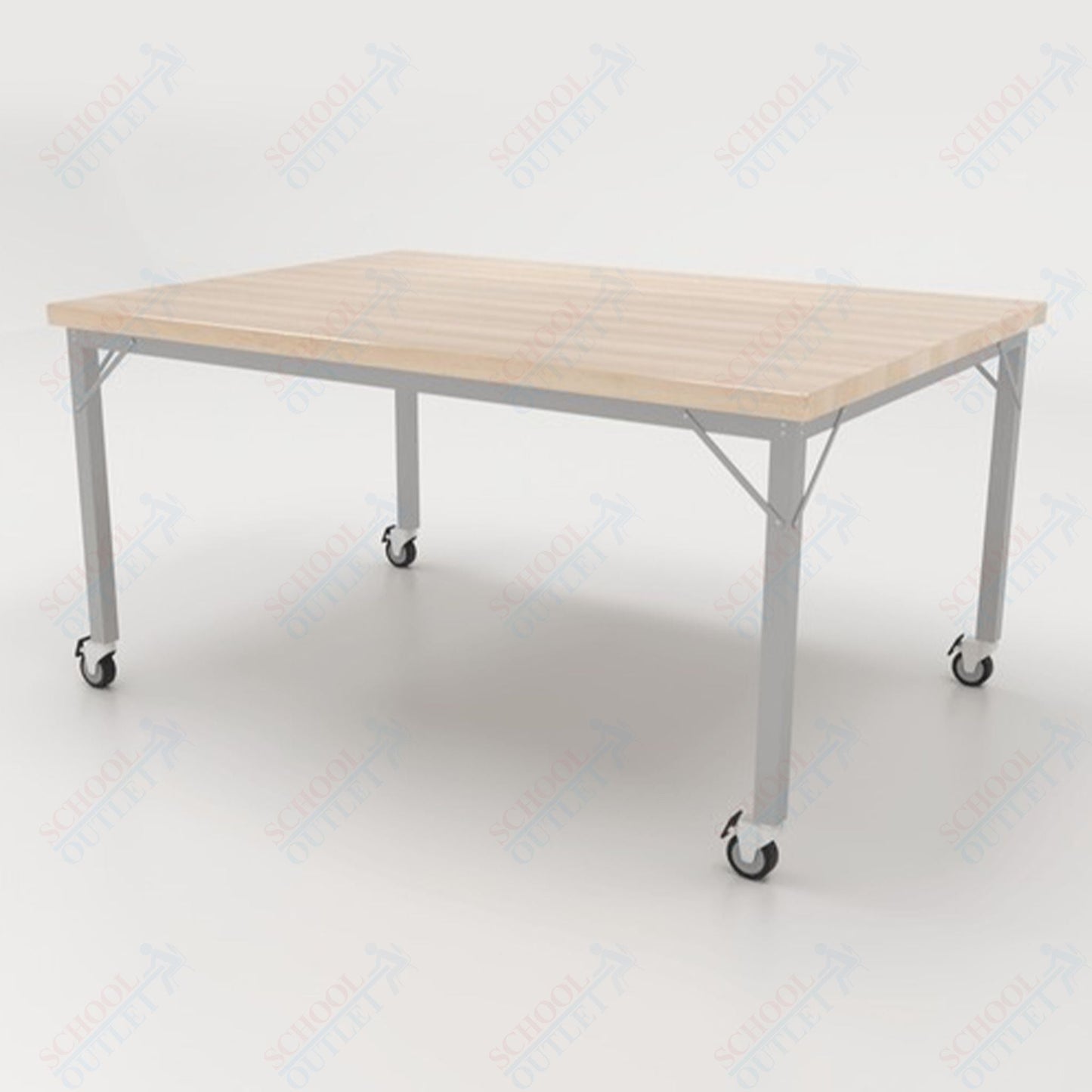 CEF Brainstorm Workbench 30" Height with Maple Butcher Block Top and Steel Frame for 3rd Grade and Up - SchoolOutlet