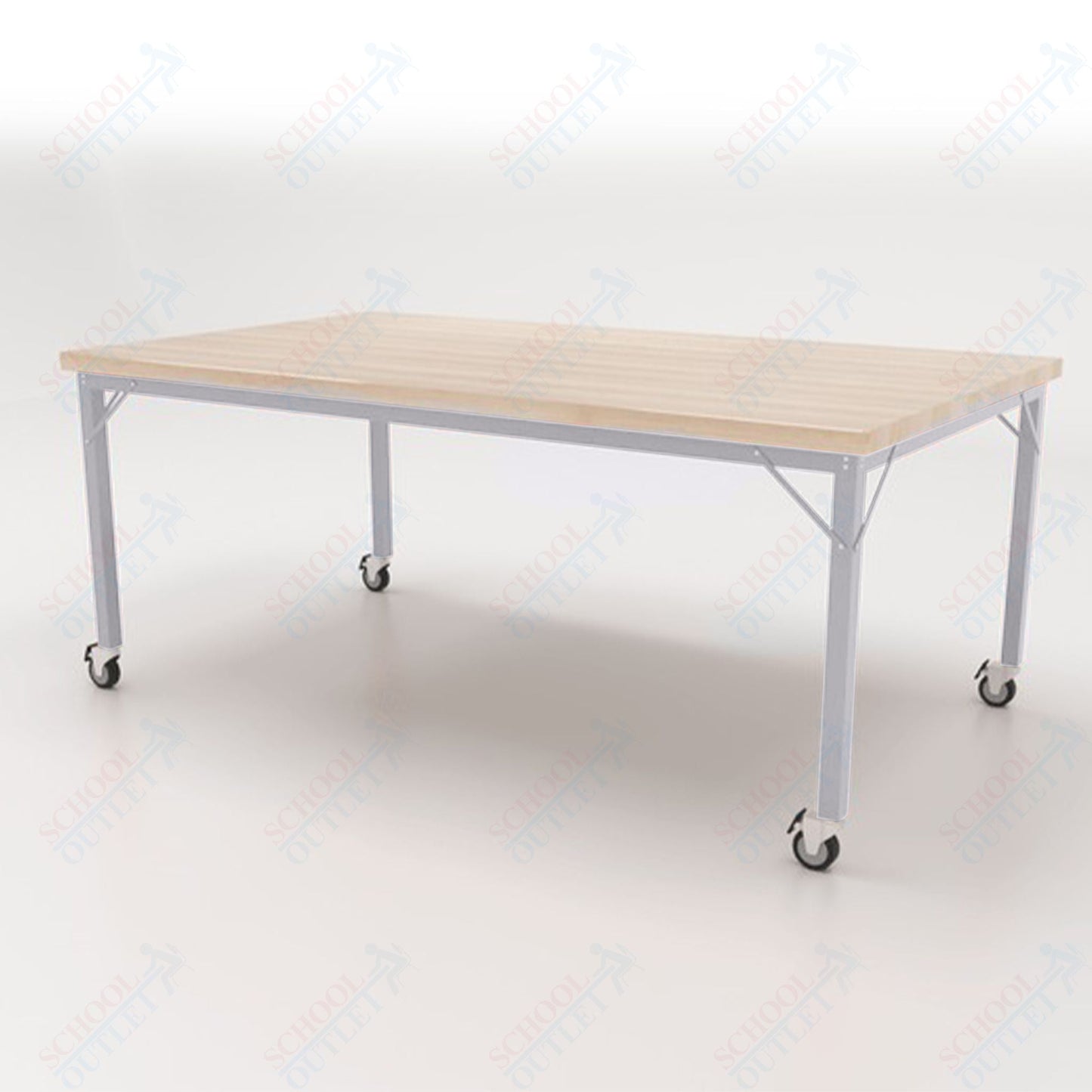 CEF Brainstorm Workbench 30" Height with Maple Butcher Block Top and Steel Frame for 3rd Grade and Up - SchoolOutlet