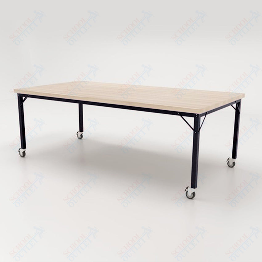 CEF Brainstorm Workbench 30" Height with Maple Butcher Block Top and Steel Frame for 3rd Grade and Up - SchoolOutlet