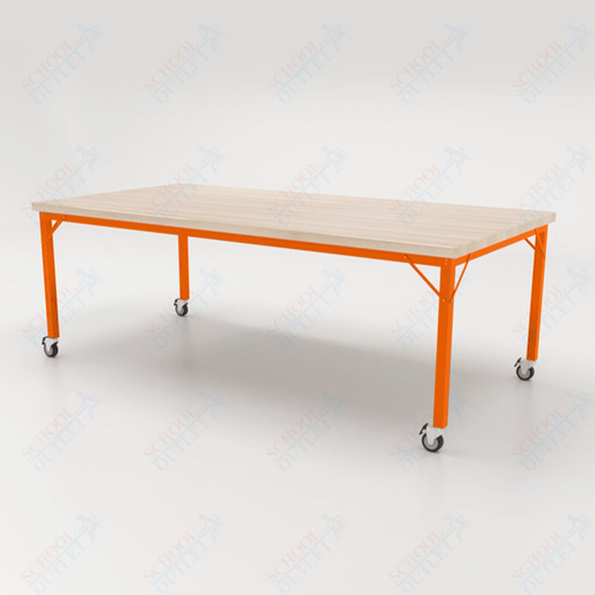 CEF Brainstorm Workbench 30" Height with Maple Butcher Block Top and Steel Frame for 3rd Grade and Up - SchoolOutlet