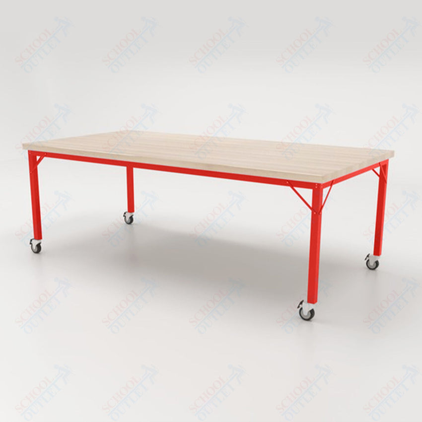 CEF Brainstorm Workbench 30" Height with Maple Butcher Block Top and Steel Frame for 3rd Grade and Up - SchoolOutlet