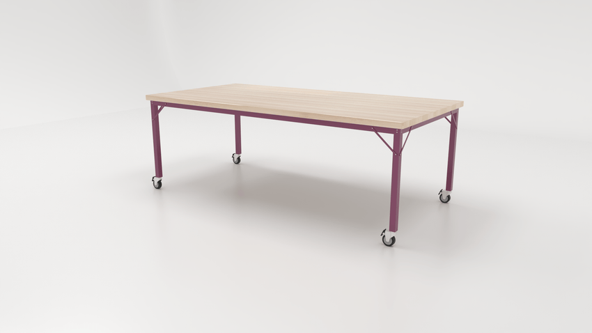 CEF Brainstorm Workbench 30" Height with Maple Butcher Block Top and Steel Frame for 3rd Grade and Up - SchoolOutlet