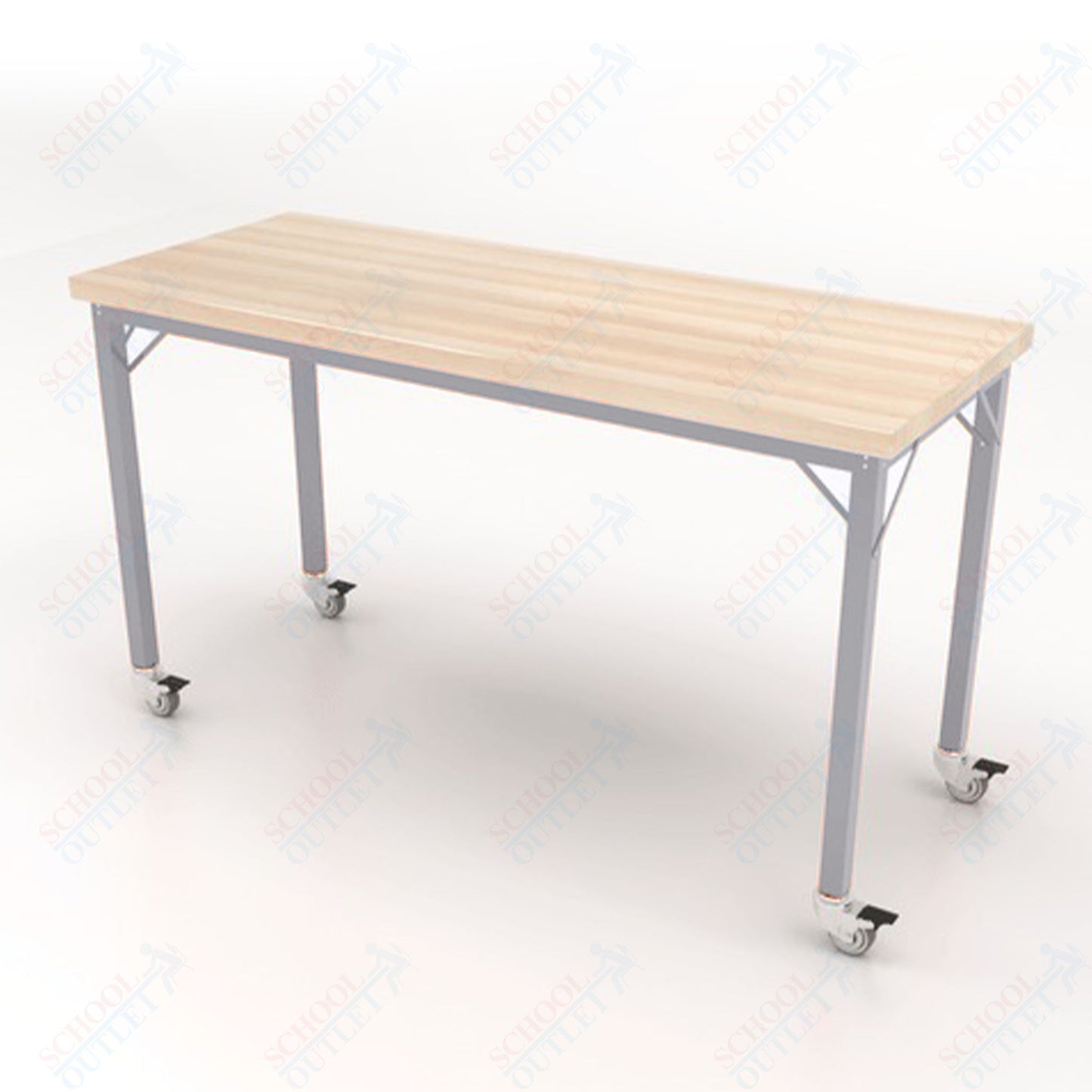 CEF Brainstorm Workbench 34" Height with Maple Butcher Block Top and Steel Frame for 3rd Grade and Up ADA Compliant - SchoolOutlet